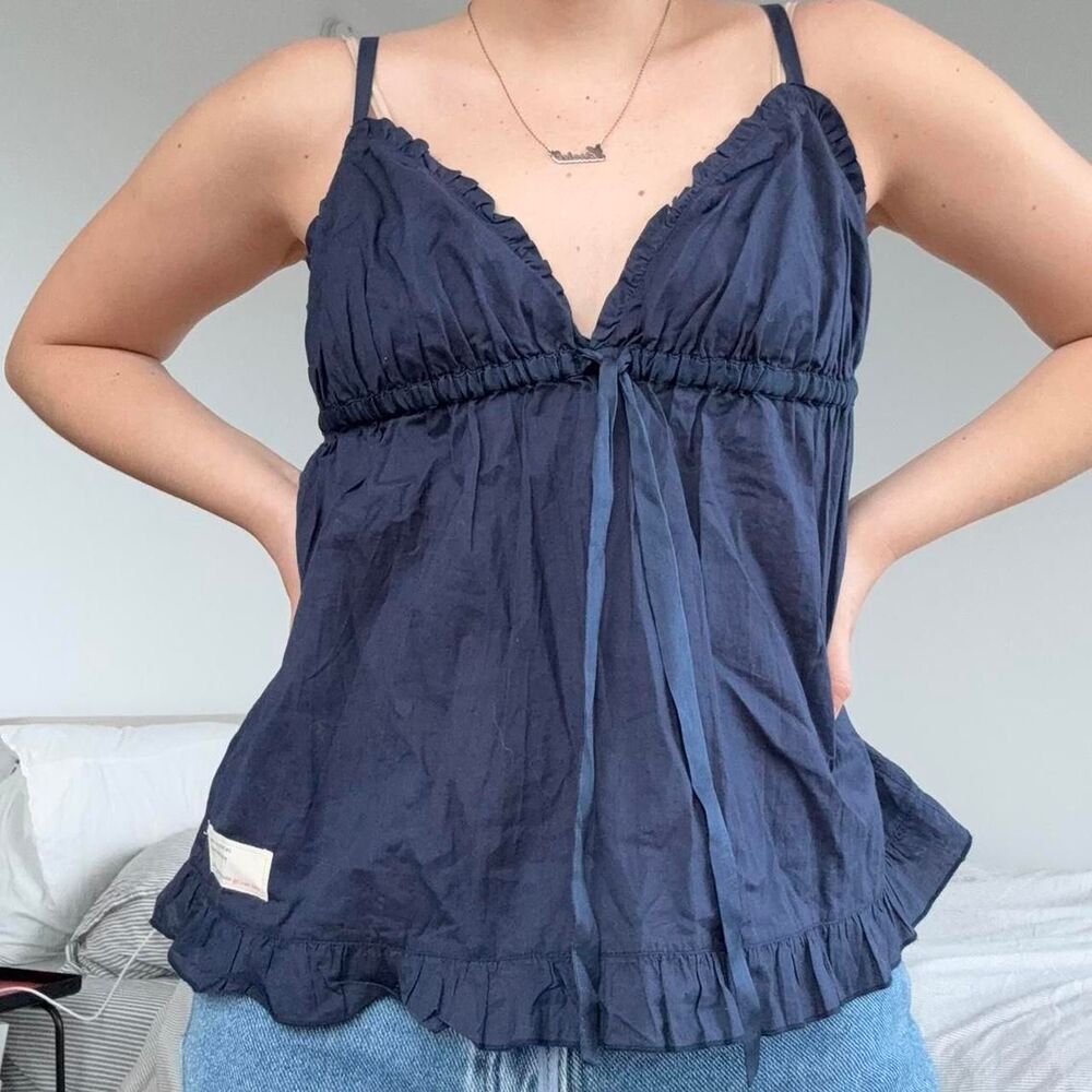Anthropologie Women's Navy and Blue Vest